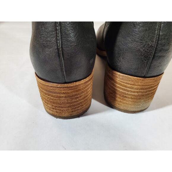 Kork Ease Womens 11 Leather Block Heeled Boots Ankle Bootie Dark Gray Mayten - Picture 7 of 8